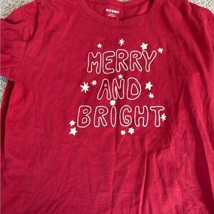 Old Navy Women Red Shirt - Merry and Bright